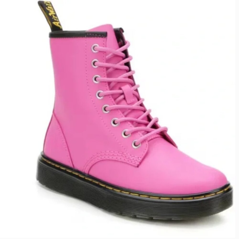 New Dr. Martens / Doc Martens Zavala Pink Leather Boots Sz 8 Women / Size 7 Men